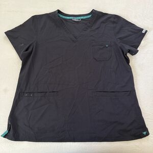 Med Couture Black Scrub Top 8587 XL Womens